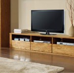 meuble tv bas en bois massif