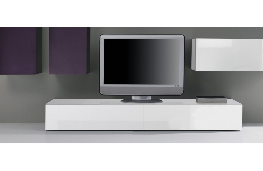 meuble tv bas laque blanc