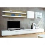 meuble tv bas long blanc