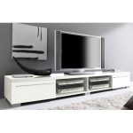 meuble tv bas long blanc