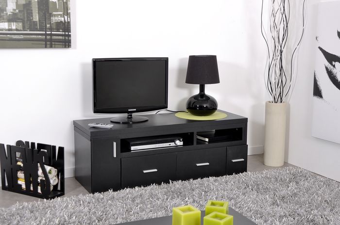 meuble tv haut noir