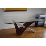 table a manger wenge et verre