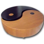 table basse ying yang bois