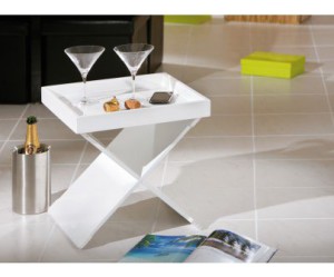 table d'appoint design laquee blanche halton