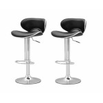 tabouret de bar x2 elite noir