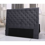 tete de lit velours gris