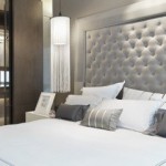 tete de lit velours gris