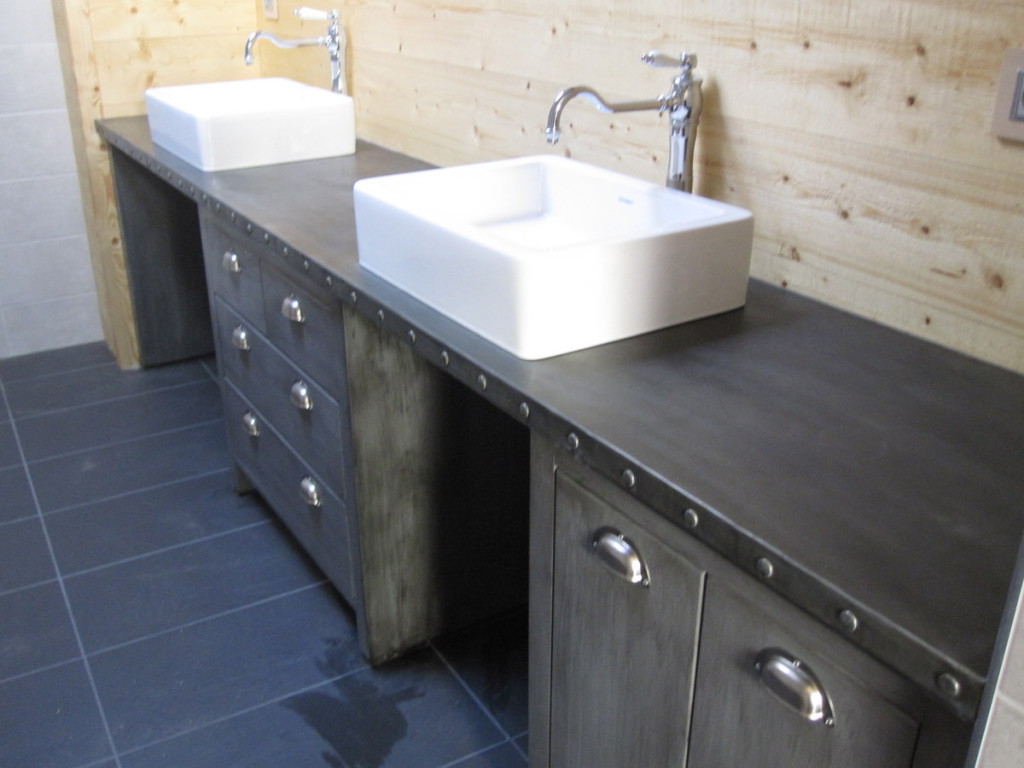 meuble salle de bain zinc