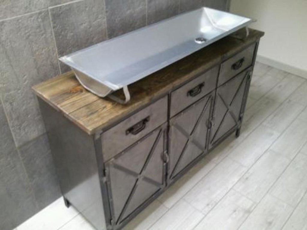 meuble salle de bain zinc