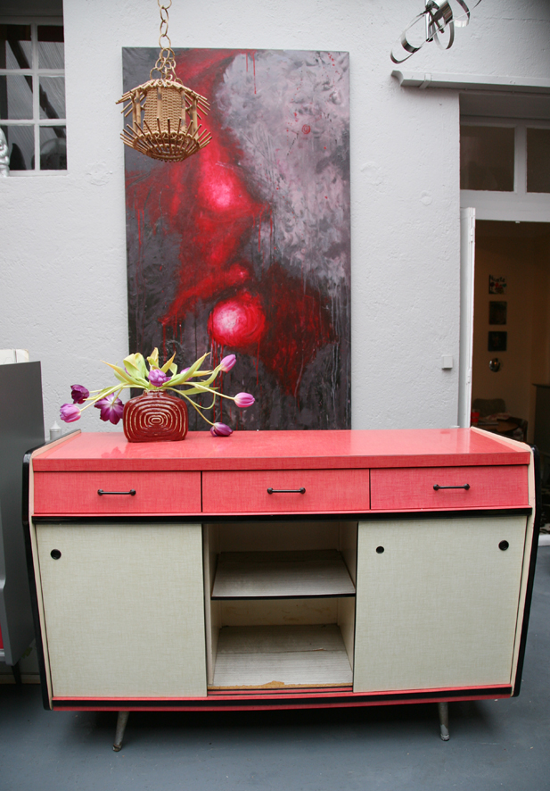buffet bas formica rouge