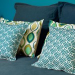 coussin deco bleu