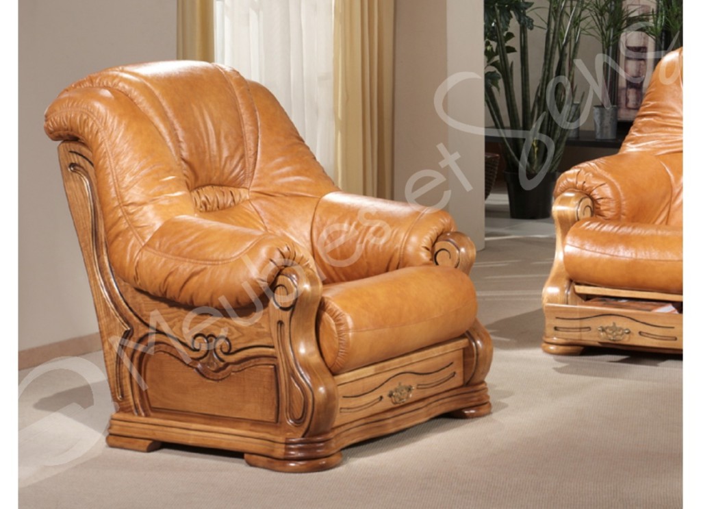 fauteuil salon bois massif
