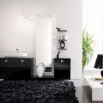 tapis salle de bain noir et blanc