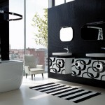 tapis salle de bain noir et blanc