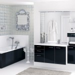 tapis salle de bain noir et blanc