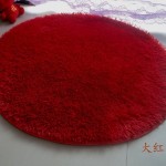 tapis salle de bain rond rouge