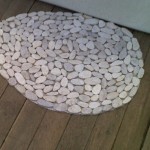 tapis salle de bain imitation galets