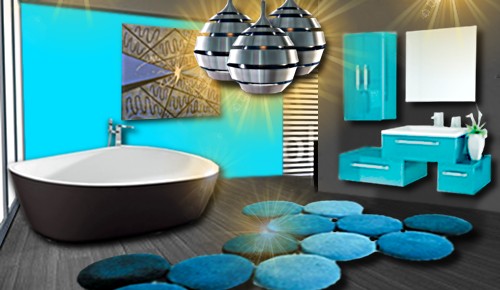 tapis salle de bain turquoise