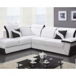 canapé cuir noir et blanc