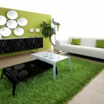 tapis salon vert pomme