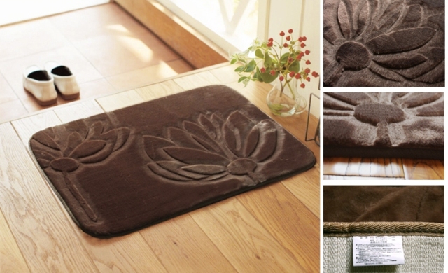 tapis salle de bain teck