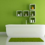 tapis salle de bain vert pomme