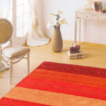 tapis salon orange rouge
