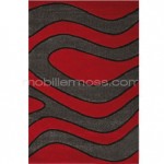 tapis salon noir et rouge