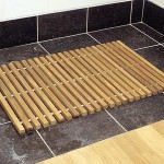 tapis salle de bain bois